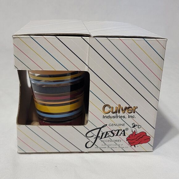 Genuine Fiesta Accessories (4) Cooler Glasses, New In Box, Tangerine Stripe - Picture 3 of 4